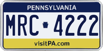 PA license plate MRC4222