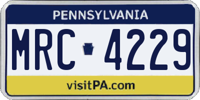 PA license plate MRC4229