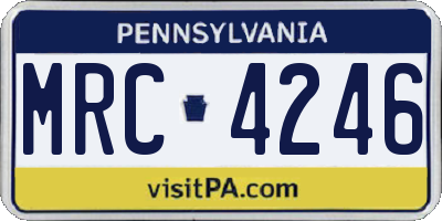 PA license plate MRC4246
