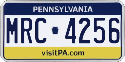 PA license plate MRC4256