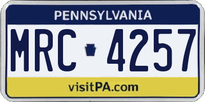 PA license plate MRC4257