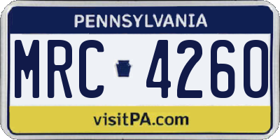PA license plate MRC4260