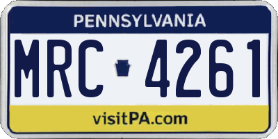 PA license plate MRC4261