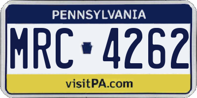 PA license plate MRC4262
