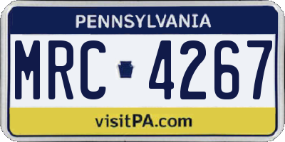 PA license plate MRC4267