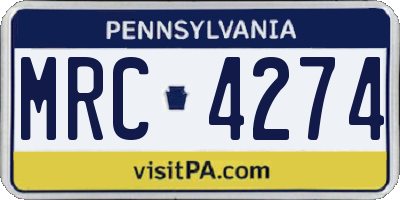 PA license plate MRC4274