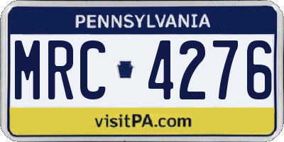 PA license plate MRC4276