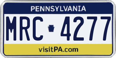 PA license plate MRC4277