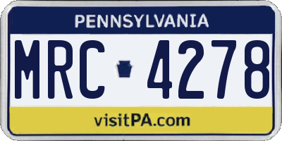 PA license plate MRC4278
