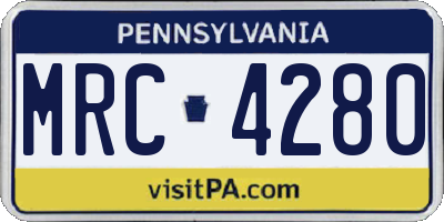 PA license plate MRC4280