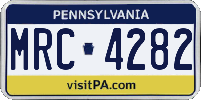 PA license plate MRC4282