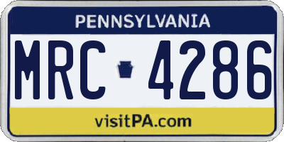 PA license plate MRC4286