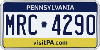 PA license plate MRC4290