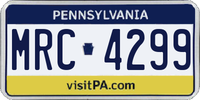 PA license plate MRC4299
