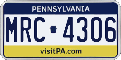 PA license plate MRC4306