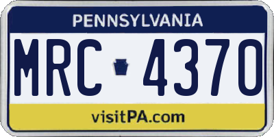 PA license plate MRC4370