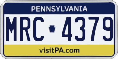 PA license plate MRC4379