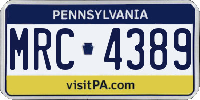 PA license plate MRC4389