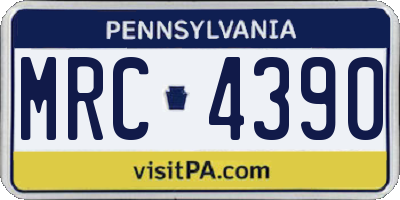 PA license plate MRC4390