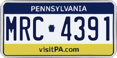 PA license plate MRC4391