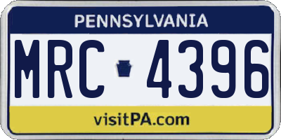 PA license plate MRC4396
