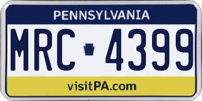 PA license plate MRC4399