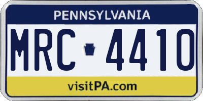 PA license plate MRC4410