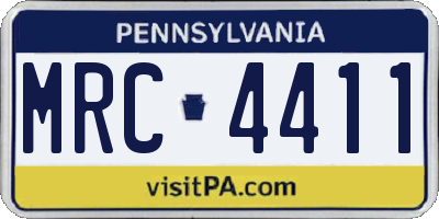 PA license plate MRC4411
