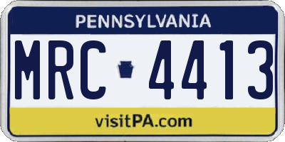 PA license plate MRC4413