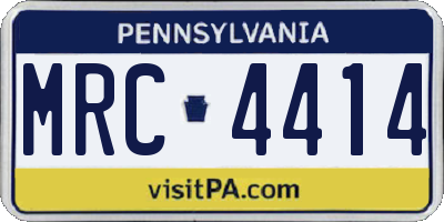 PA license plate MRC4414