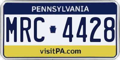 PA license plate MRC4428