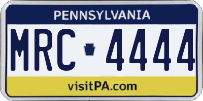 PA license plate MRC4444