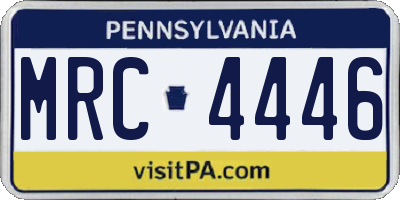 PA license plate MRC4446
