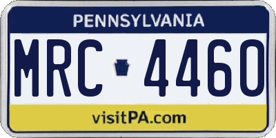 PA license plate MRC4460