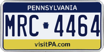 PA license plate MRC4464