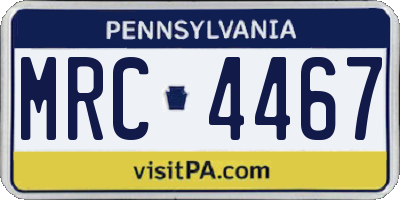 PA license plate MRC4467