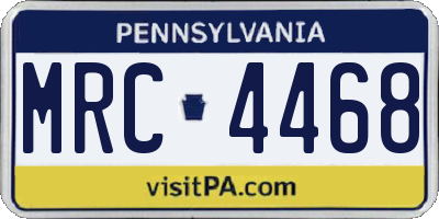 PA license plate MRC4468