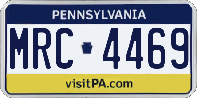 PA license plate MRC4469