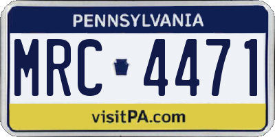 PA license plate MRC4471