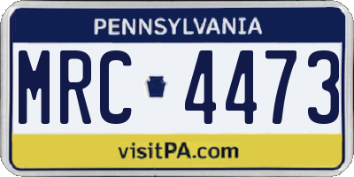 PA license plate MRC4473