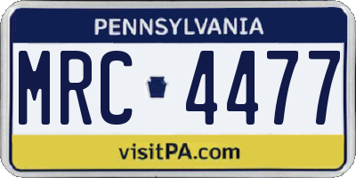 PA license plate MRC4477