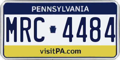 PA license plate MRC4484