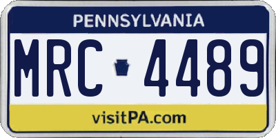 PA license plate MRC4489