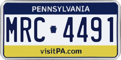 PA license plate MRC4491
