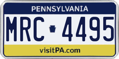 PA license plate MRC4495