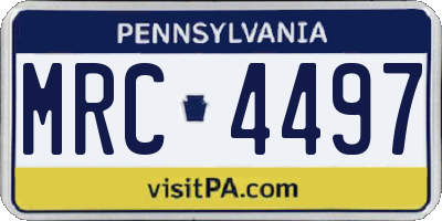 PA license plate MRC4497