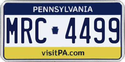 PA license plate MRC4499