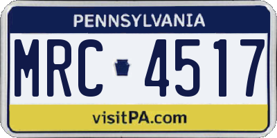 PA license plate MRC4517