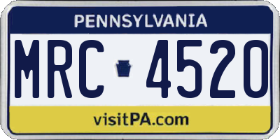 PA license plate MRC4520