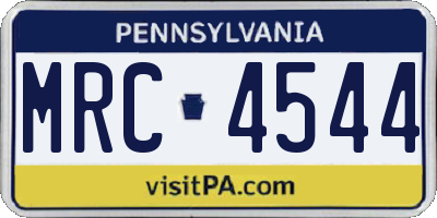 PA license plate MRC4544